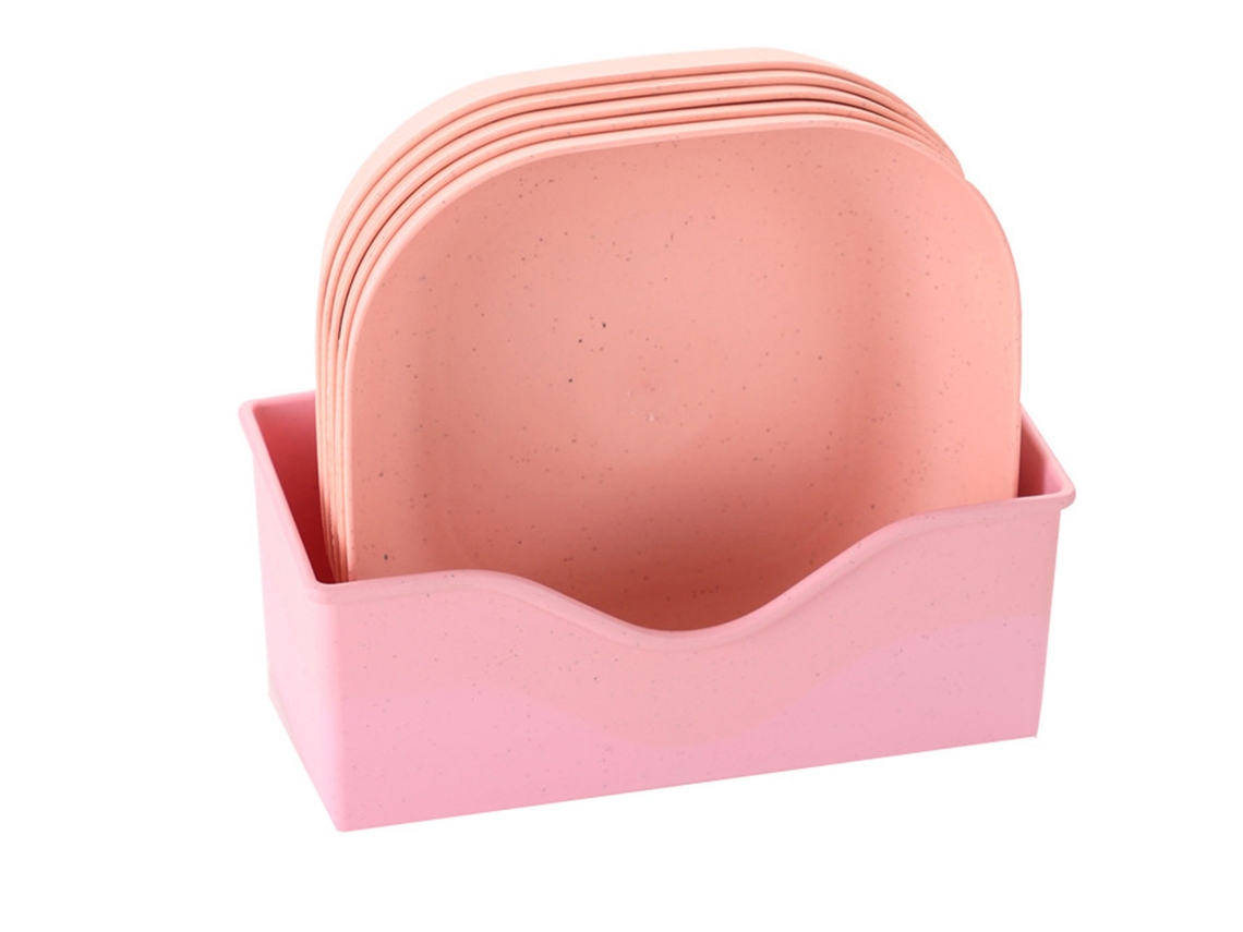 Prato De Frutas, Bandeja Multiuso, Prato Para Salada, Prato De Jantar Ecológico Para Cozinha Doméstica (rosa, Base Funda De 5 Polegadas)