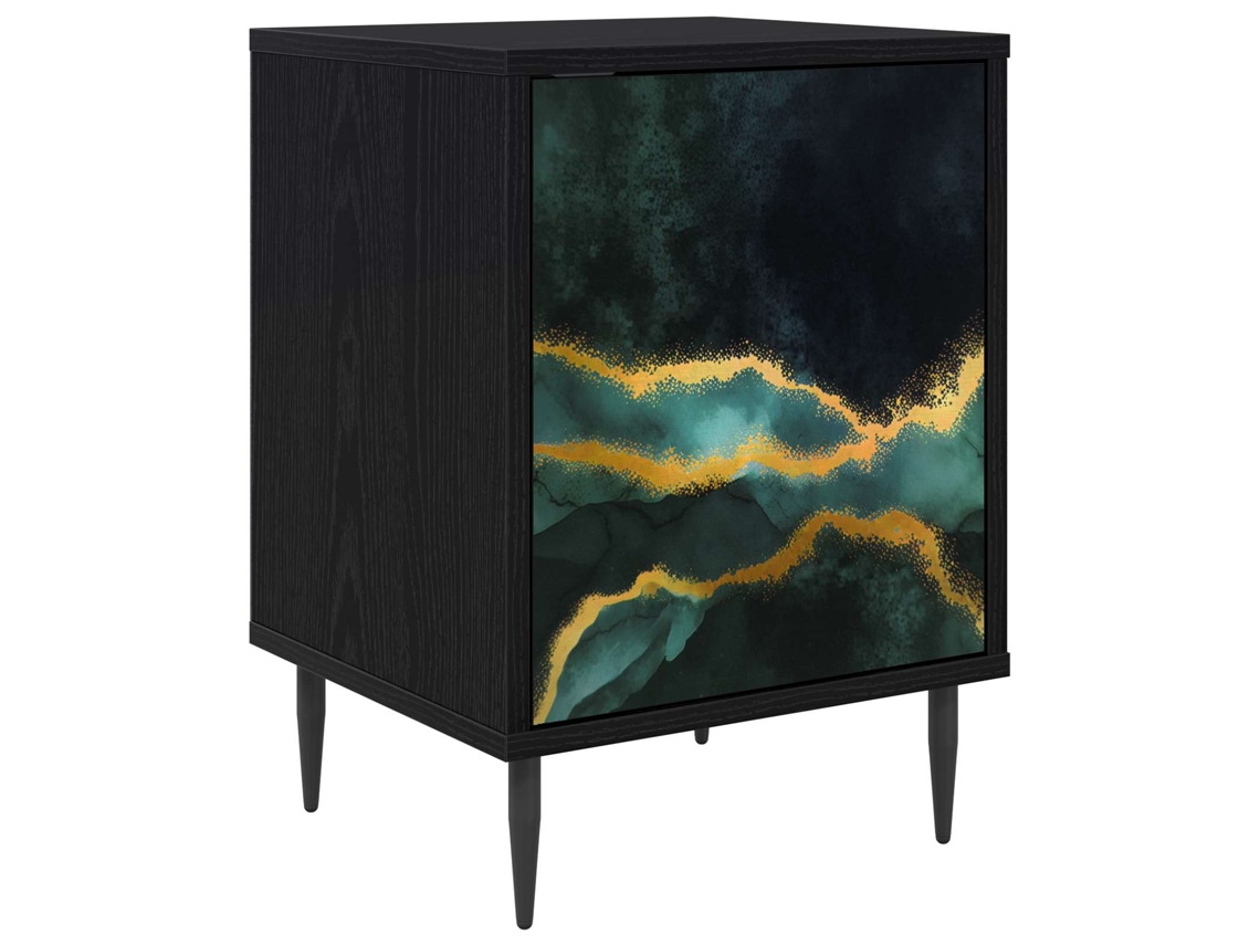 Maison Exclusive - Armário De Cabeceira Wijhe Carvalho Preto 36 X 33 X 51 Cm