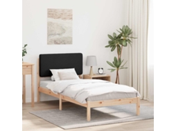 Vidaxl Estrutura De Cama Com Cabeceira Estofada Preto 90 X 200 Cm