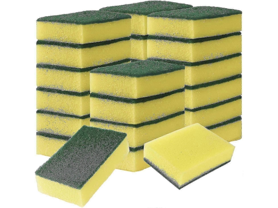 24 Pcs Esponjas Para Pratos, Esponjas De Esfregar Sem Cicatriz Com Almofadas De Limpeza Abrasivas, 3,94 Polegadas X 2,8 Polegadas X 1,2 Polegadas