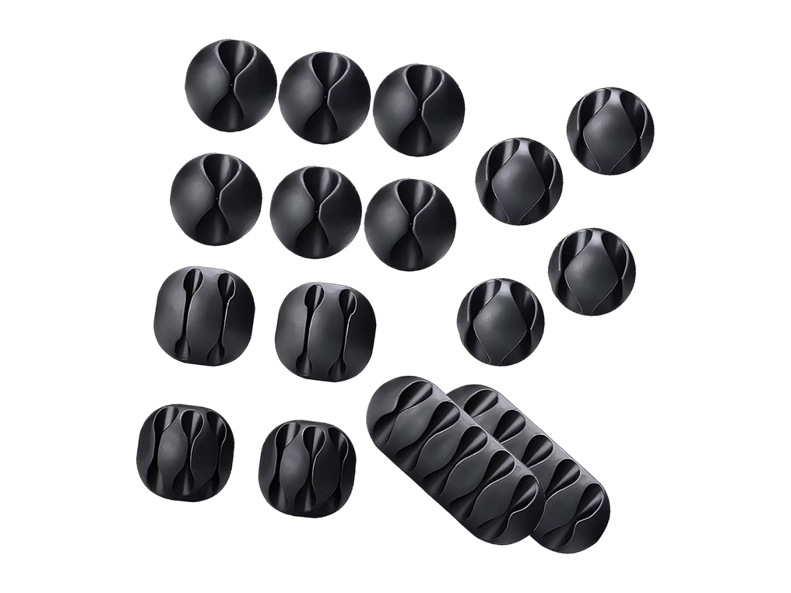 Conjunto De 16 Presilhas Autoadesivas Para Cabos, Ideais Mesas, Organização E Suporte Cabos.-aquaforge