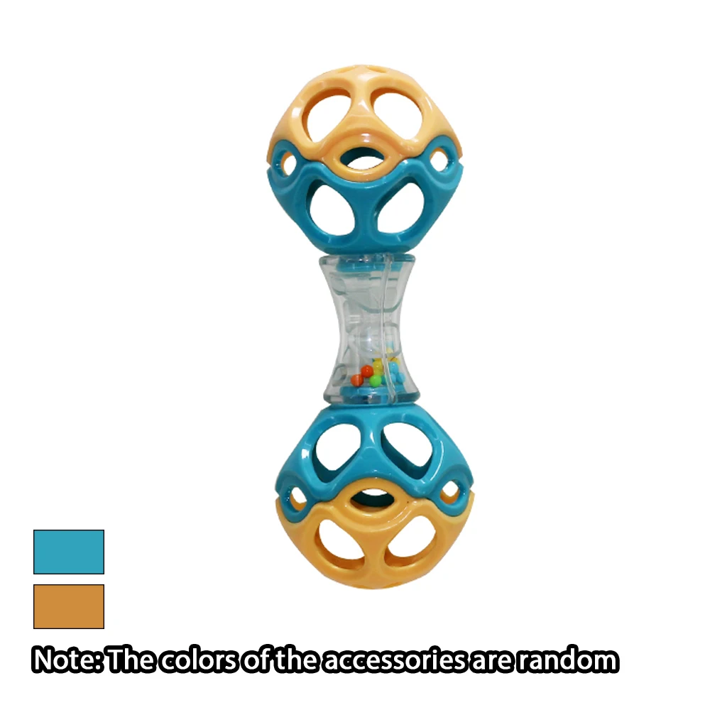Brinquedo para Bebês na Fase de Dentição e para Estimular o Desenvolvimento Das Preensão, Bola de Chocalho de Borracha Macia MDUG (azul laranja)