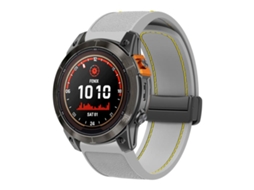 Bracelete para Garmin Silicone dobrável com fivela magnética rápida cinza e amarelo (22mm)