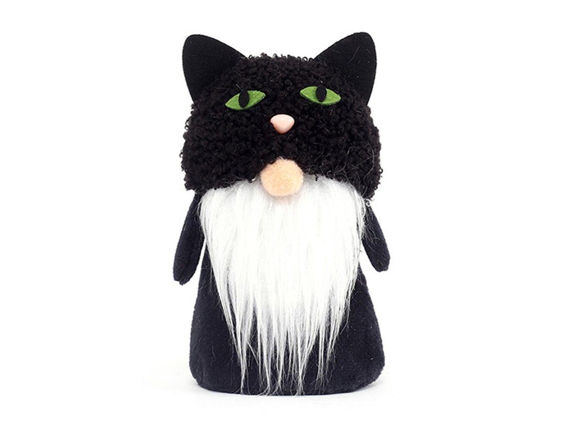 Boneca Sem Rosto Pelúcia Halloween Cor Preta 5.1x3.0x2.4in