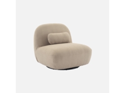 Cadeirão Giratório 360 em Felpo Texturado Taupe SWEEEK