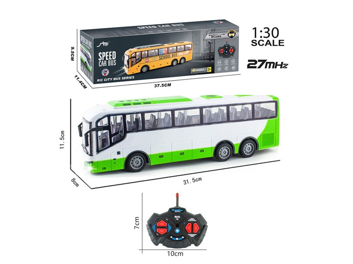 Autocarro Telecomandado HALINUIA (1:30 Branco e Verde Recarregavel)