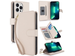 Capa Carteira De Couro Para Iphone 13 Pro Max - Com Rfid - Para Vários Cartões