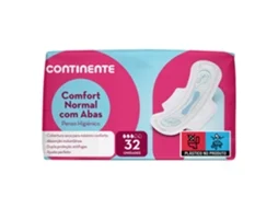 Pensos Higiénicos Comfort Normal com Abas CONTINENTE emb. 32 un