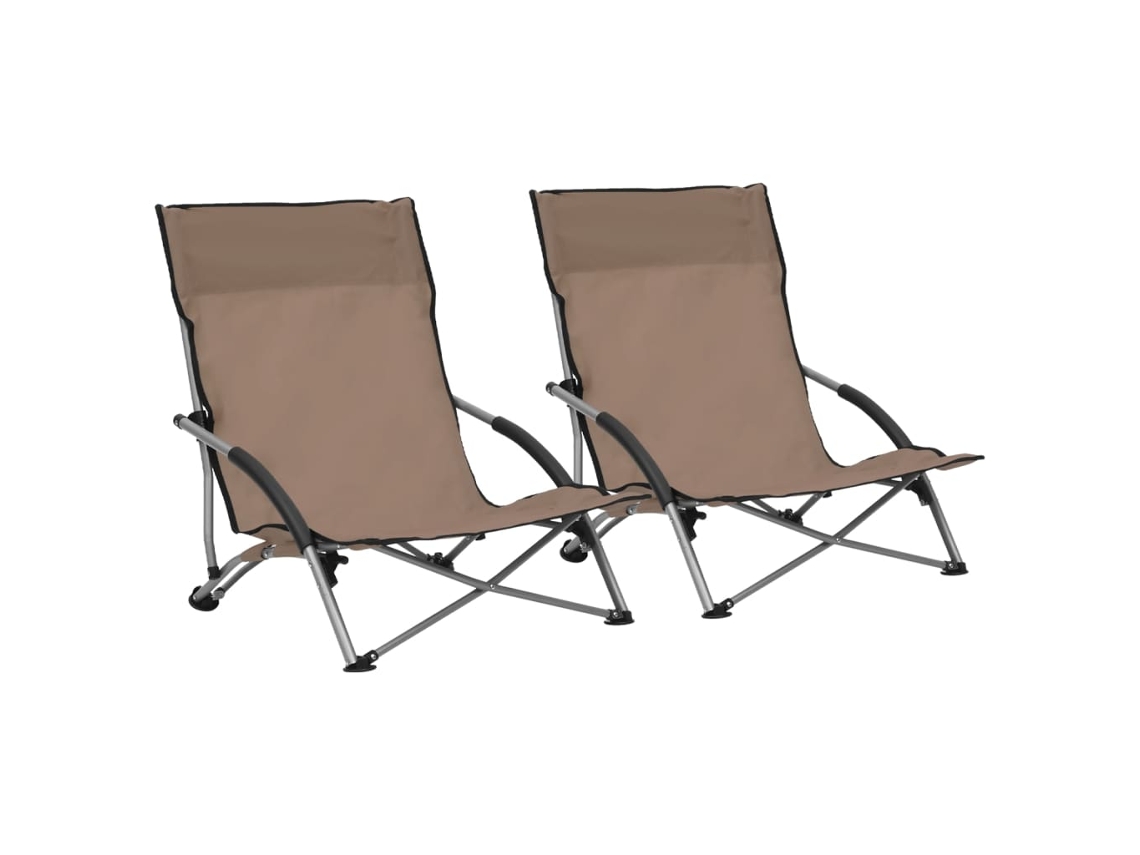 Folding Chair, Folding Chairs Vidaxl Cinzento-acastanhado Tecido (n/a)