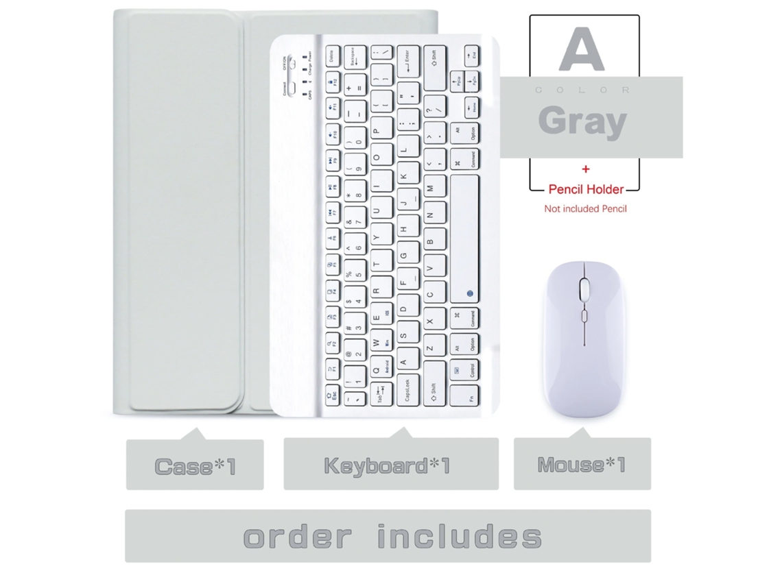 Capa Com Teclado Para Tablet Lurelia, Compatível Com I Pad Pro De 11" ( Espacial 2024, Cinza, Teclado Bluetooth, Rato 2.4g