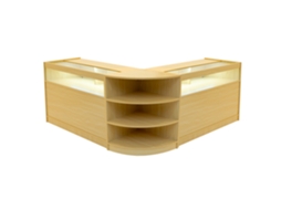 Conjunto de Balcões Comerciais MonsterShop Theseus, Maple, 2xB1200LM60, MDF e Vidro Temperado
