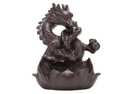 Queimador de Incenso Dragão com Fumo Inverso Ornamentado