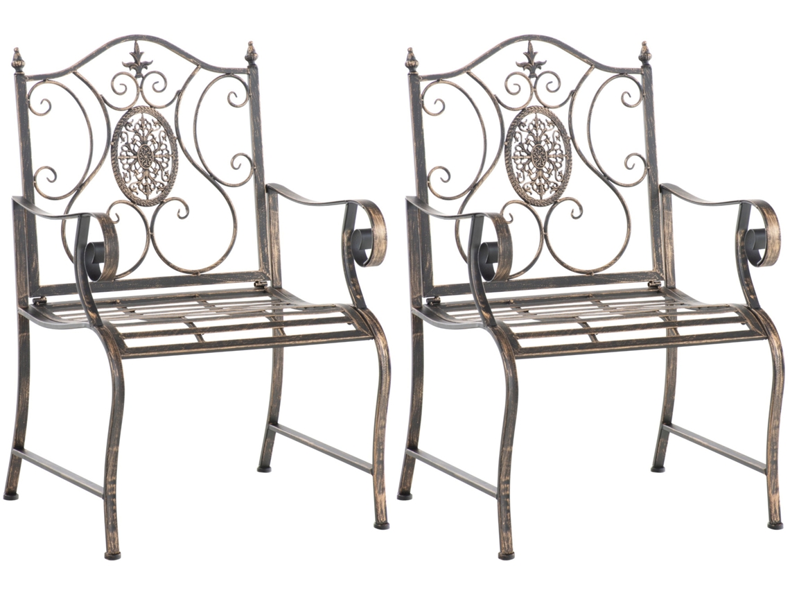 Conjunto De 2 Cadeiras De Jardim Punjab Bronze Clp