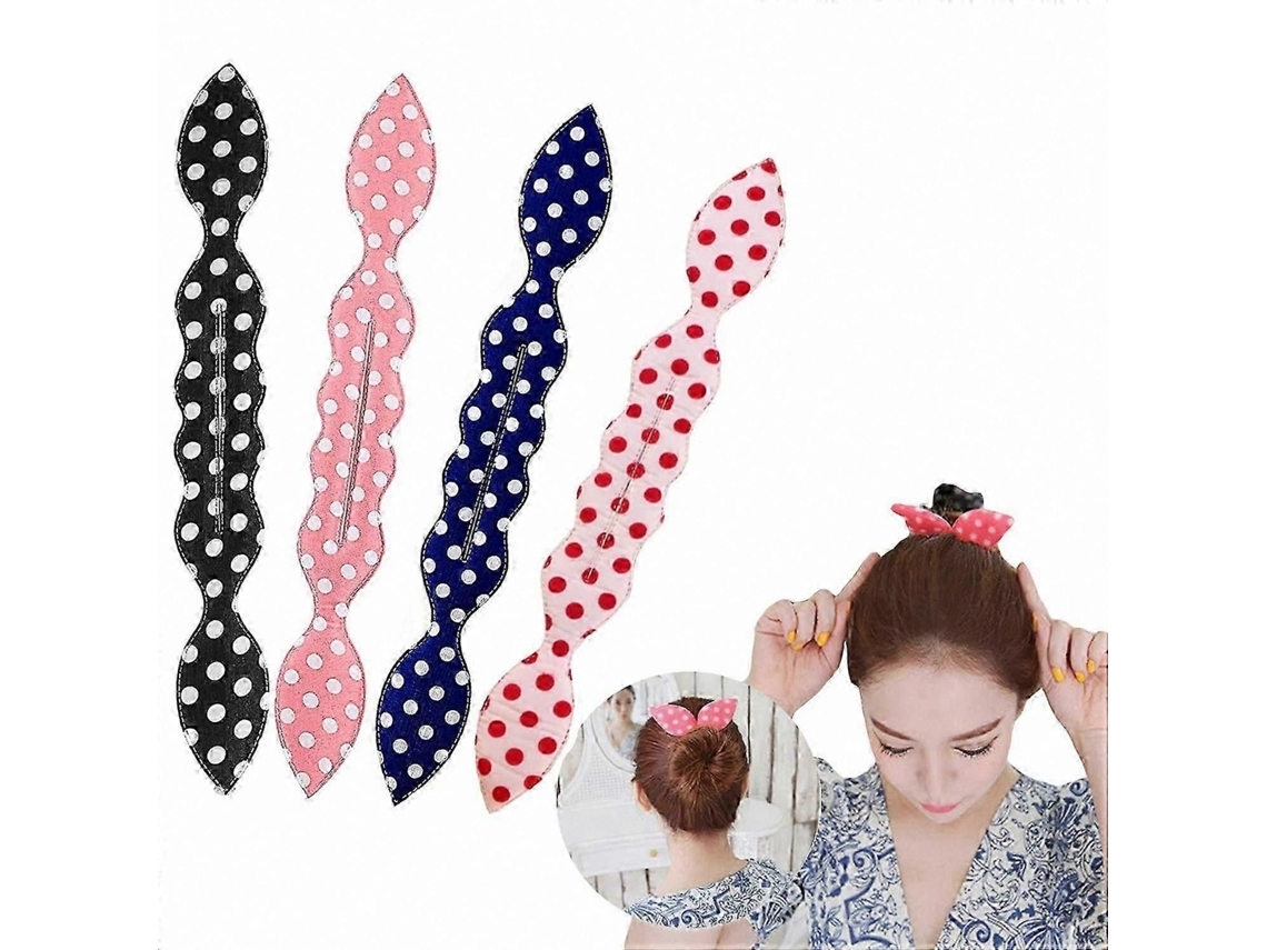 Kit Com 4 Modeladores De Coque Flexíveis E Reutilizáveis, Perfeitos Para Criar Penteados Elegantes Sofisticados.
