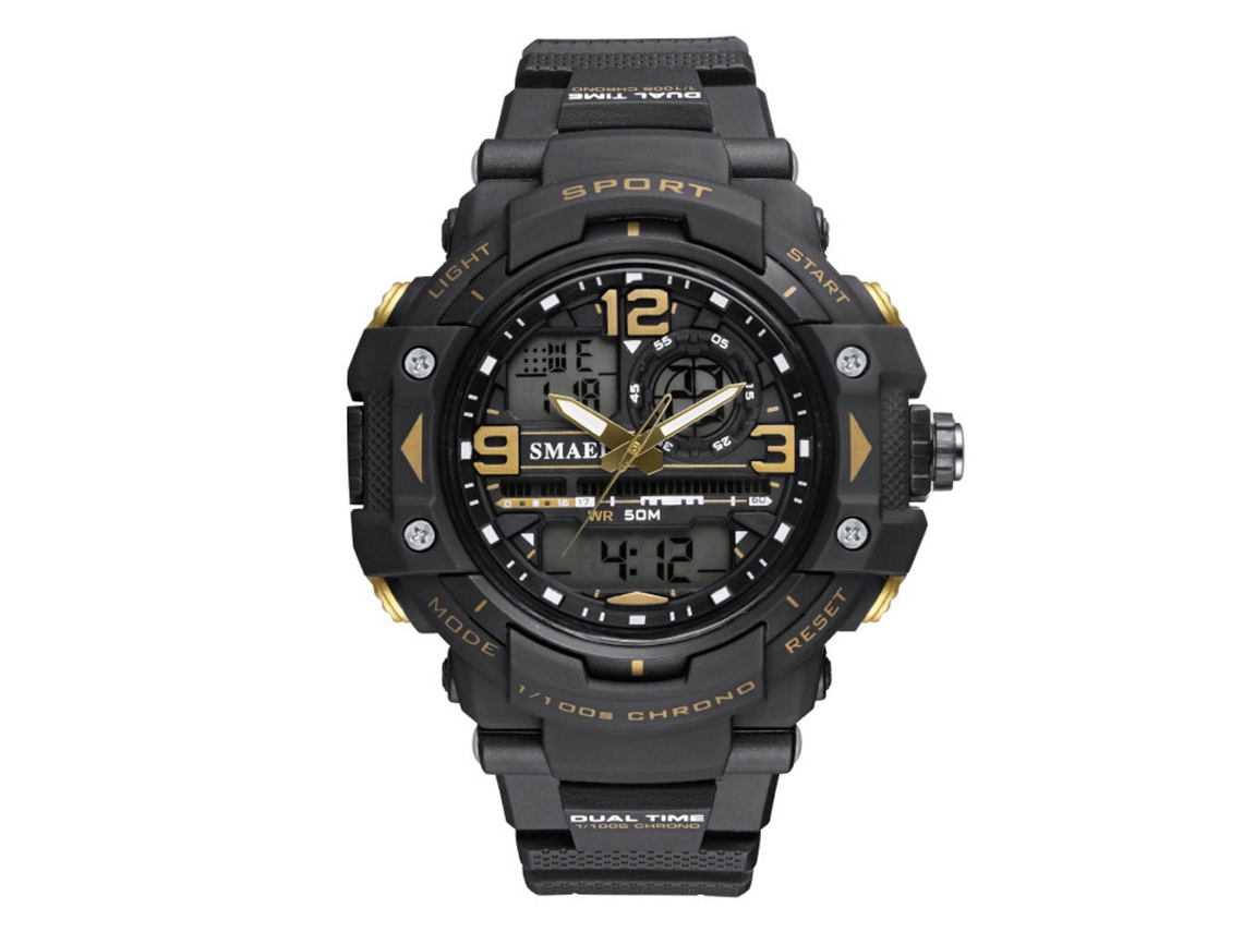 Smael Relógio Esportivo Eletrônico Juvenil com Pulseira de Plástico (dourado)