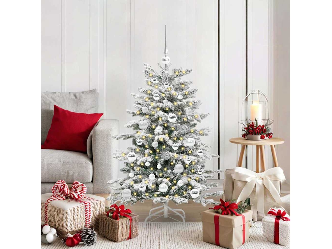 Vidaxl Árvore De Natal Articulada Artificial Branco 120 Cm Pe E Pvc