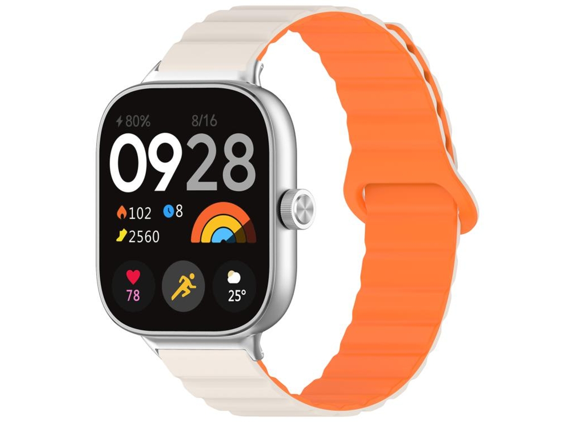 Bracelete para Redmi Watch 6 / 5 / 4 Silicone Magnético Brilhante Laranja Estelar XIAOMOYU