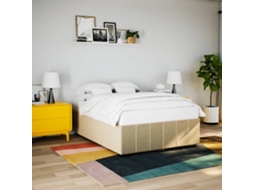 Vidaxl Estrutura De Cama Sem Colchão 140x200 Cm Tecido Cor Creme