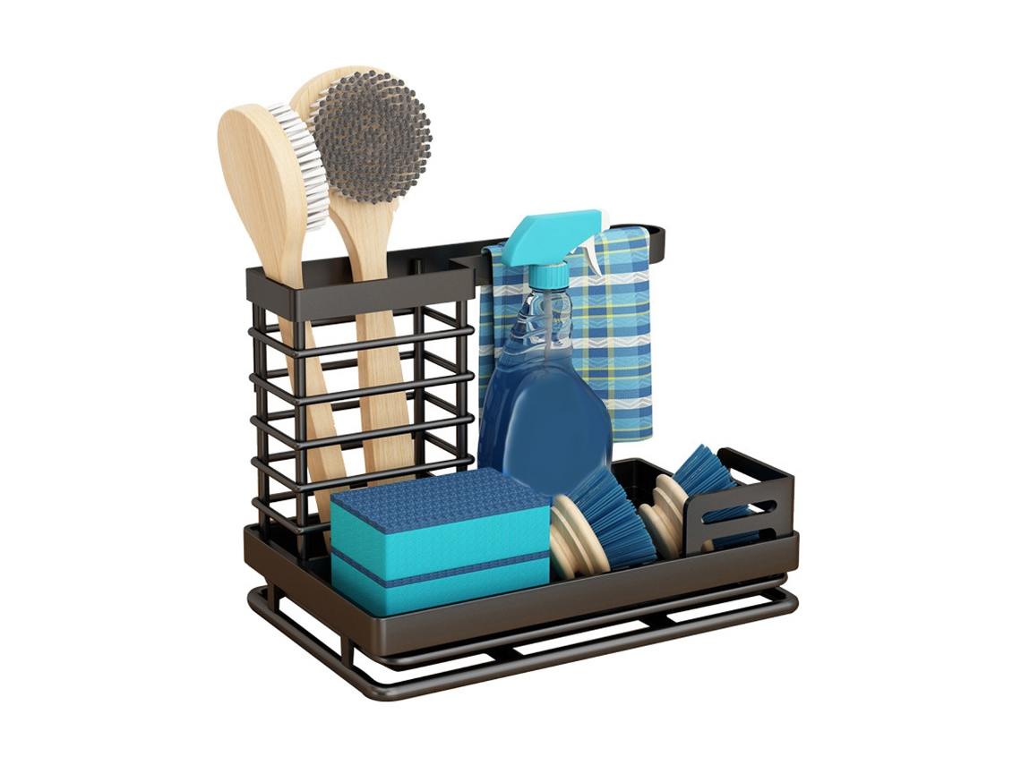 Organizador Multifuncional Para Pia, Elegante, Preto, Moderno, Aço Inoxidável, À Prova De Ferrugem, Antiderrapante, Para Pano De Prato, Para Cozinha E