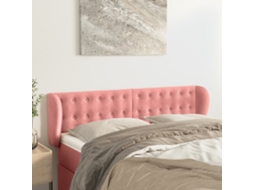 Vidaxl Cabeceira De Cama C/ Abas Veludo 147x23x78/88 Cm Rosa