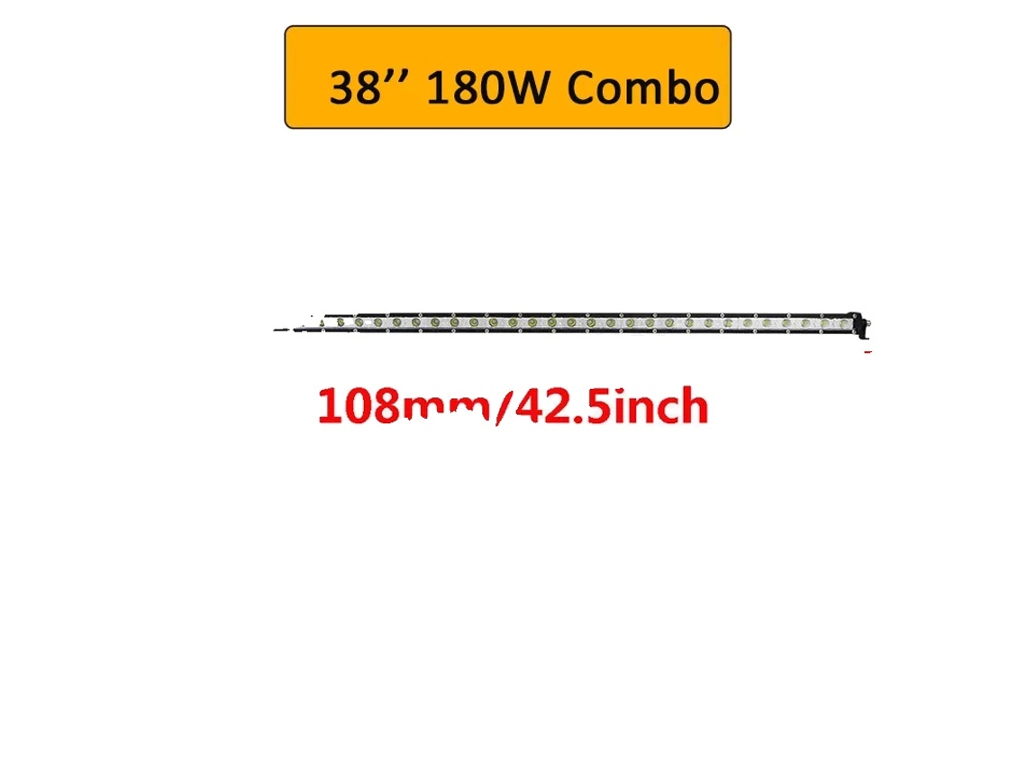 Barra De Luz Led 38 Polegadas, 180w Branca Brilhante, Impermeã¡vel Ip67, Estrutura De Alumã­nio Durã¡vel,combo De 38 Polegadas Oem