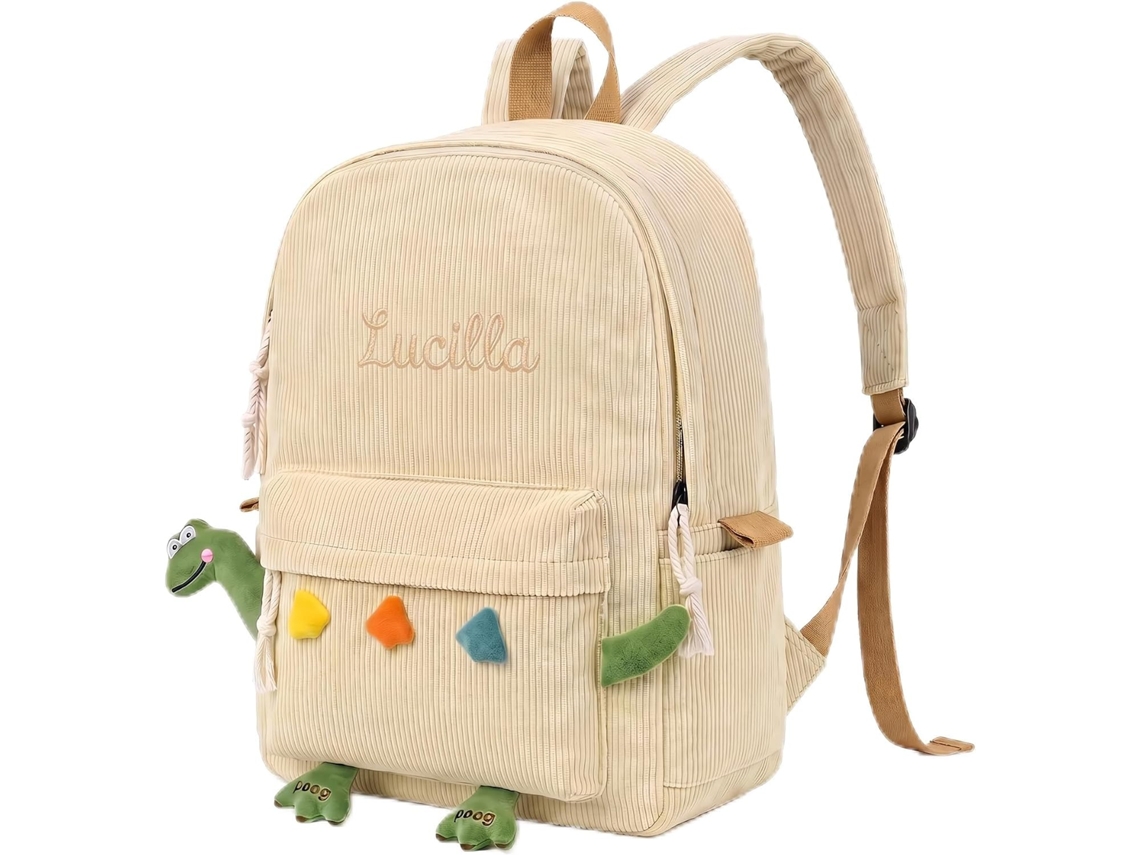 Mochila Infantil Personalizada Com Nome, Escolar De Veludo Cotelê Para Meninas E Meninos, Jardim