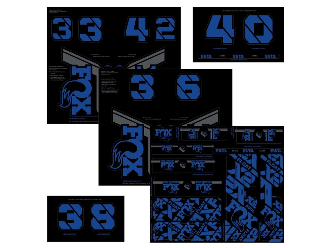 Forquilha/Choque Traseiro Custom 2021 Adesivos Kit Azulfox