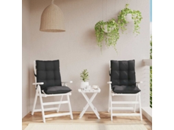 Vidaxl Almofadões Cadeira Encosto Baixo 2 Pcs Tecido Oxford Preto