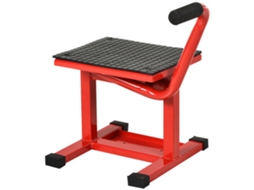 Suporte de aço para motocicleta até 150 kg, com superfície de borracha e manivela 48x34x43 cm Vermelho S/MARCA