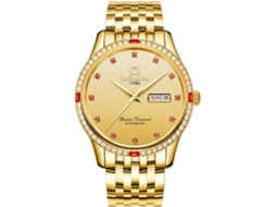 Lurelia Relógio Mecânico, Automático, Data/calendário, Detalhes Com Strass, Aço Inoxidável, Dourado