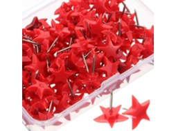 Conjunto Kisangel com 100 Tachinhas Decorativas, Práticas e Portáteis, em Plástico Vermelho em Formato de Estrela, para