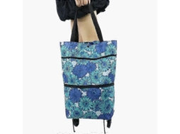 Sacola de Compras Dobrável de Grande Capacidade com Rodas, Reutilizável e Multifuncional GOKOCO (orquídea*1 Unidade)