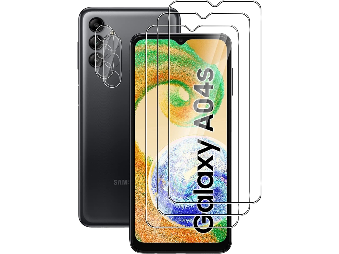 Conjunto de Protectores de Lente Traseira Antiarranhões Dureza Sem Bolhas para Samsung Galaxy A04 S HONGWE. Vidro Temperado (3un)
