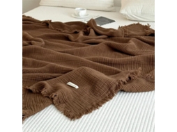 1 Manta de Sofá 100% Algodão Roupa Cama com Franjas Xale Cor Sólida Macia e Agradável Ao Toque Estampa Arraia,