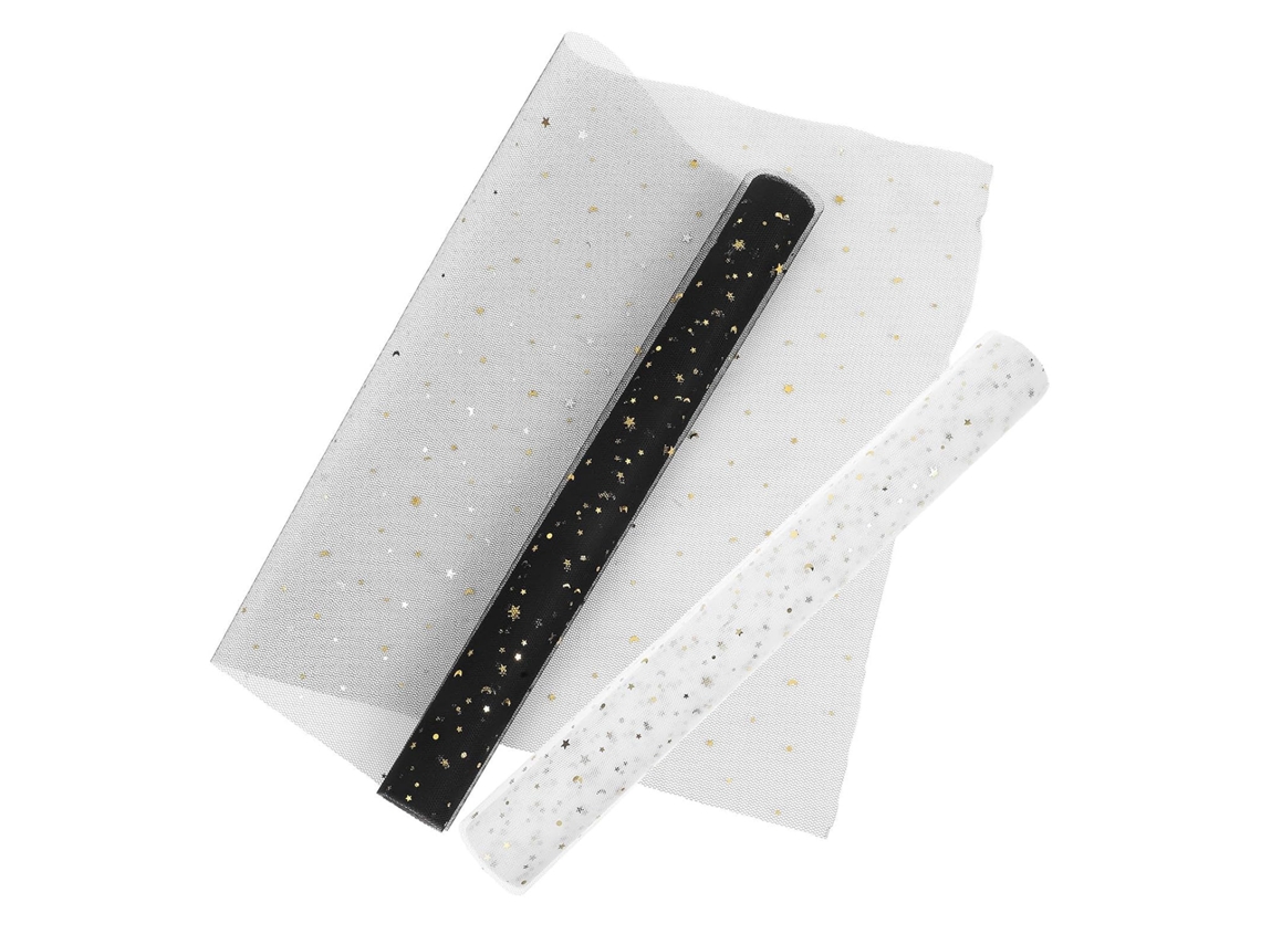 Rolos De Tule Leve Com Estrelas E Luas Para Presente Diy