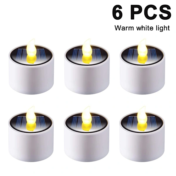 Conjunto de 6 velas solares, efeito cintilante, sem chama AQUAFORGE