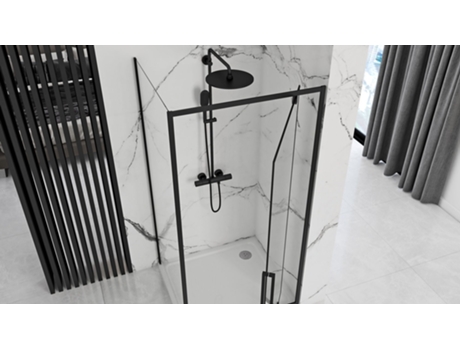 Divisória De Chuveiro Rea Rapid Swing 100x80 Black