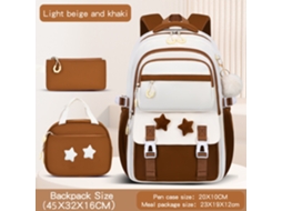 Conjunto De Mochila Escolar para Menina CUICH (marrom)