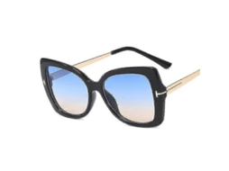 Óculos de Sol Quadrados com Armação Grande e Letras para Mulheres Vin Retro Sun Glasses Marrom Leopardo