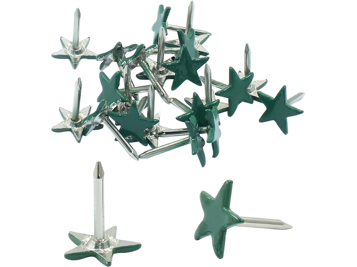 Piutouyar - 150 Tachas Decorativas Em Formato De Estrela, Verde