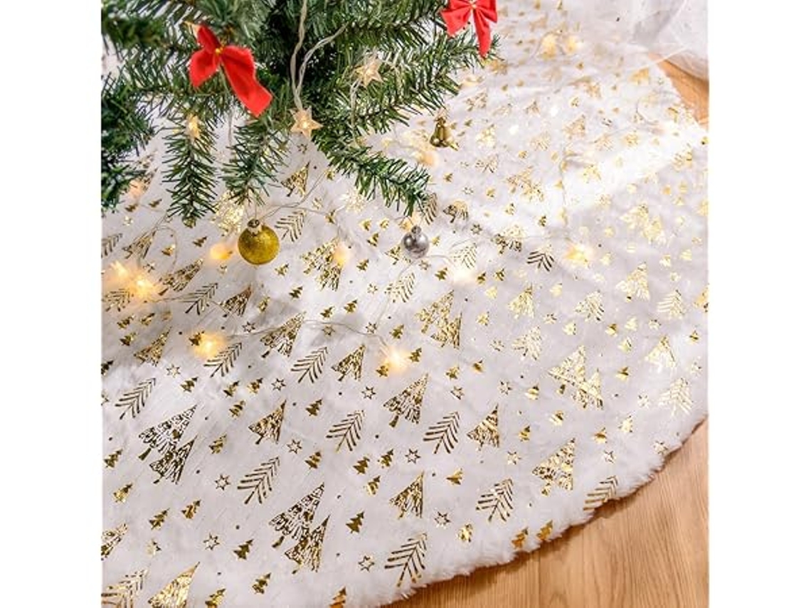 Tapete em Forma de Árvore de Natal, 90 Cm, Pele Sintética Grande, Decorativo, Ergonômico, Uso Diário STELASPLEN