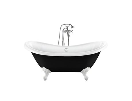 Banhista Com Pés Darlington Preto 175 Cm Pés Águia Brancos ROGIER & MOTHES