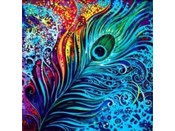 Kit De Pintura Com Diamantes 5d De Penas Coloridas Para Adultos, Formato Grande De Pedras Completas