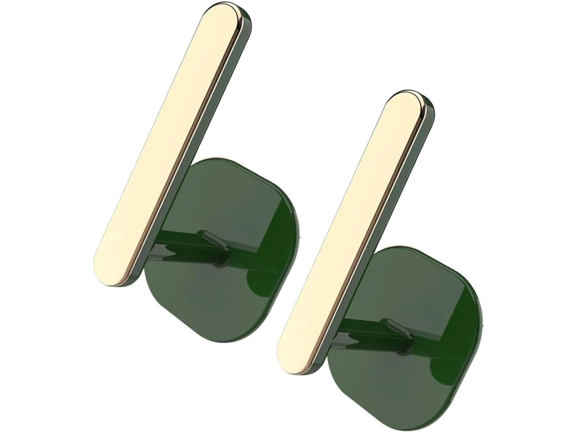 2 Ganchos De Parede Multifuncionais, Sem Necessidade De Furar, Plástico, Verde, Design Exclusivo