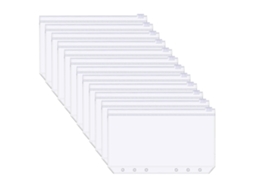 12 bolsas para pastas A6, com 6 buracos, PVC, para organização de documentos