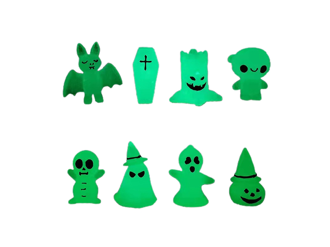 Primerox kit 8 Fantasmas Luminosos Decorativos de Halloween Abóbora para Jardim Miniatura Paisagem