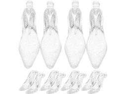 Conjunto 24 Enfeites Botas Salto Acrílico Transparente Decoração Criativa Árvores Natal Diversas Ocasiões GOKOCO
