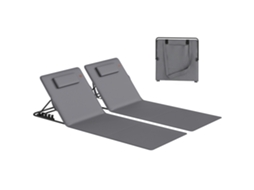 Conjunto de 2 Tapetes de Praia com Encosto Ajustável, Espreguiçadeira Leve Dobrável com Bolsa de Armazenamento para Travesseiros Ge