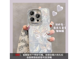 Capa Para Iphone 17 Com Estampa De Borboleta E Pena