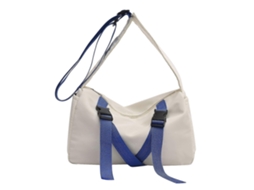 Bolsa Transversal Feminina, Bolsa De Ombro Casual Para Estudantes, Bolsa Escolar De Nylon Para Viagem, Cor Contrastante, Branca